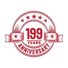 199 years logo design template. 199th anniversary vector and illustration.