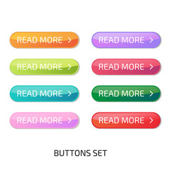 Set of colorful glass buttons. Web design elements