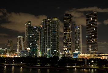 Fototapeta na wymiar Night Miami, USA, Florida