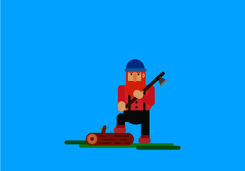 Obraz premium Lumber Jack Flat Design