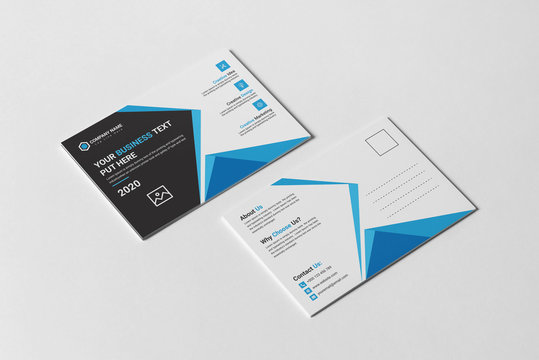creative corporate post card design vector template