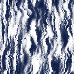 Indigo cyanotype dyed effect distressed worn bleached graphical motif. Noisy brushed faded mottled, intricate grungy stained navy design. Seamless repeat vector eps 10 pattern swatch.