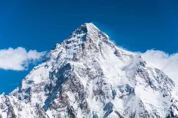 Tableaux ronds sur aluminium brossé K2 Vue rapprochée du K2, la deuxième plus haute montagne du monde, au Pakistan