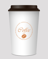 Vector illustration. Realistic a paper coffee cup.