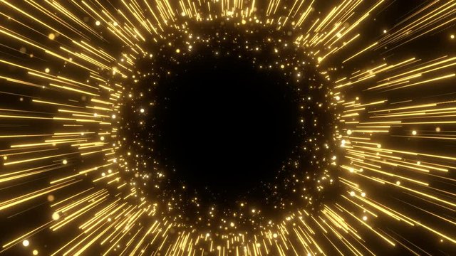 golden glow lines particles abstract background