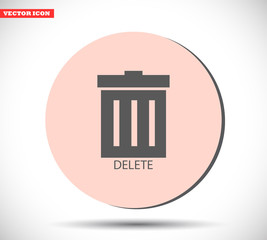Trash vector icon , lorem ipsum Flat design