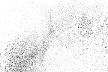 Black Grainy Texture Isolated On White Background. Dust Overlay. Dark Noise Granules. Digitally Generated Image. Vector Design Elements, Illustration, Eps 10.