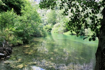 quiet Cetina river, Croatia