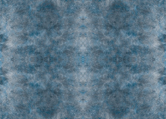 Futuristic ornate seamless background in cyan, grey, white tones. Gradients, stains, scratches and cracks form fancy ice patterns. Beautiful texture for cards, wallpaper, fabric, decor, print, packing