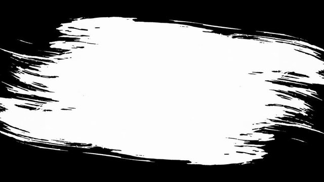 Paint Brush Strokes Transition is a stock motion graphics video of realistic paint brush strokes transitions of white luma mattes on black background, for revealing the photo or video backgrounds