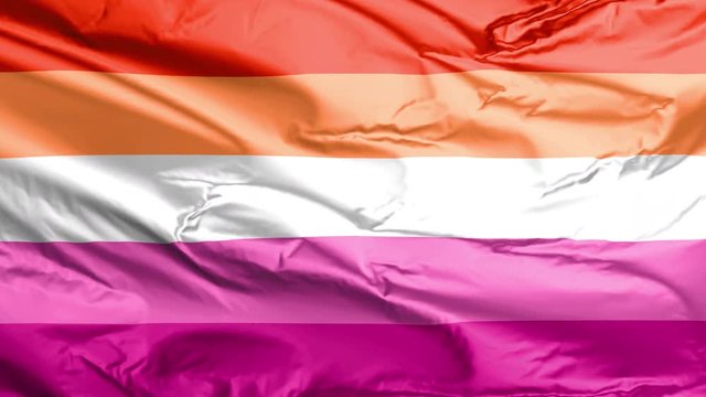 Lesbian community pride waving flag