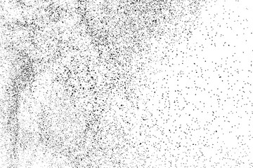 Black Grainy Texture Isolated On White Background. Dust Overlay. Dark Noise Granules. Digitally Generated Image. Vector Design Elements, Illustration, Eps 10.