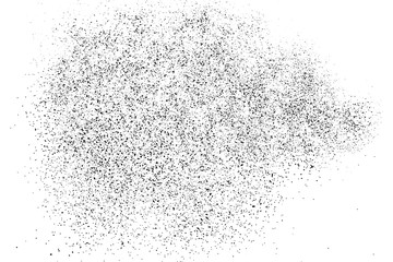 Black Grainy Texture Isolated On White Background. Dust Overlay. Dark Noise Granules. Digitally Generated Image. Vector Design Elements, Illustration, Eps 10.