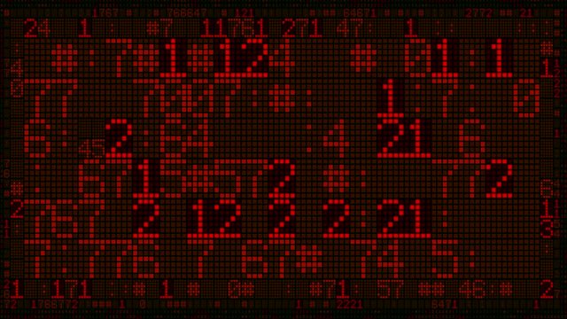 Glitch Numbers Digital Red 02