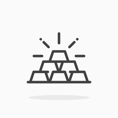 Gold icon in line style. Editable stroke.