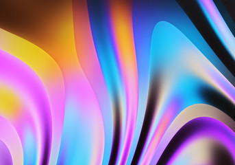 3D render. Abstract wavy flow background. Colorful geometric wallpaper.