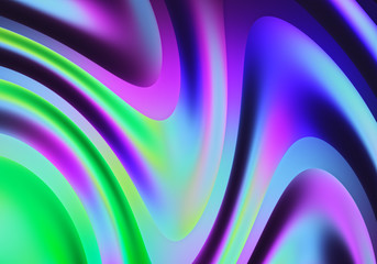3D render. Abstract wavy flow background. Colorful geometric wallpaper.