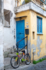 PROCIDA, ITALY - JANUARY 4, 2020 - A traditional colored house in Procida, southern Italy