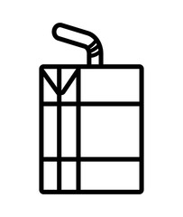 juice box with straw icon white background