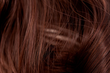 Fototapeta premium Beautiful wavy hair texture, brown hair