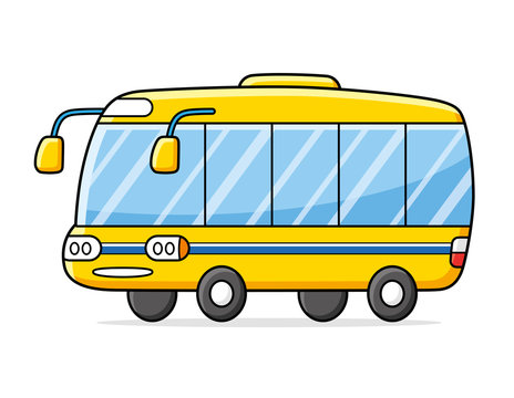 Yellow bus isolated