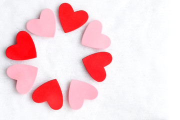 Foam pink and red hearts 