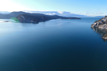 Aerial photo of calm seas