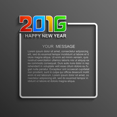 2016 Happy New Year festive message, Modern vector background, Text design, Vector Eps 10