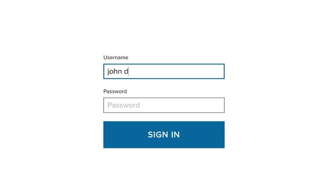 Computer screen of a web site with a username and password login