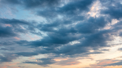 Beautiful lowering sky, clouds, abstract background, 16:9