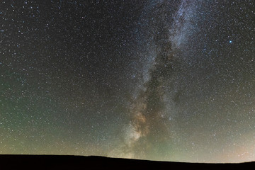 Beautiful milky way galaxy. Starry night sky. Space background. Astronomical photo.