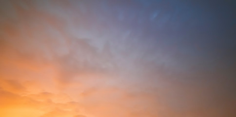 Beautiful sky with clouds after sunset. Colorful clouds background.  