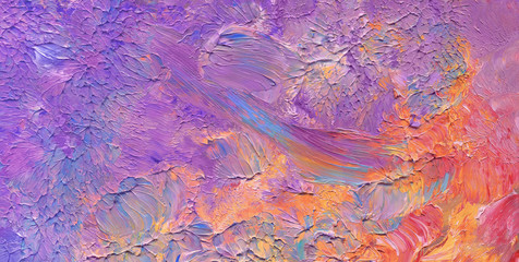 Highly-textured colorful abstract painting background. Brush stroke. Natural texture of oil paint. High detail. Can be used for web design, wallpaper, pattern, art print, textured fonts, shapes etc.