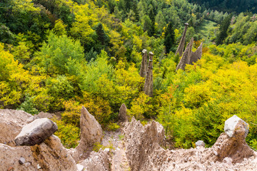 Natural pyramids created by erosion near Segonzano (IT)