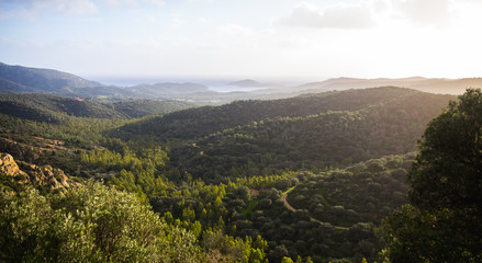 Naklejka na ściany i meble Sardinia mountains panorama
