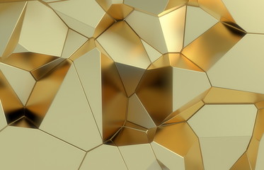 3d render, golden modern shattered wall texture, random clusters digital illustration, abstract geometric background. Wealth and Prosperity reach concept architecture