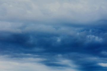 The sky covered with dark rain clouds