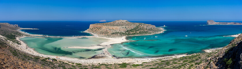 Panoramic view of beautiful Balos lagoon on Crete, Greece