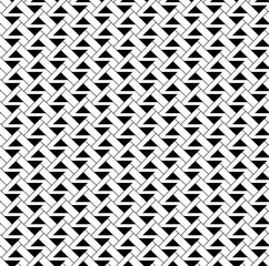 Abstract geometric pattern background with hexagonal and triangular texture. Black and white seamless grid lines.