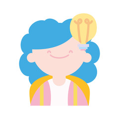 back to school education smiling young girl bulb idea creativity
