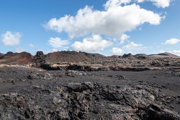 Volcanic landscape of Timanfaya National Park on island Lanzarote