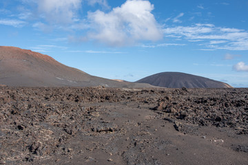Volcanic landscape of Timanfaya National Park on island Lanzarote