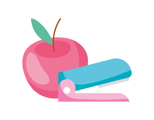 back to school education apple and stapler equipment