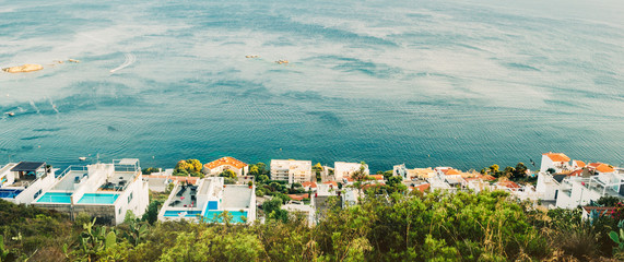 Amazing view of seaside with many villas, Costa Brava, Spain