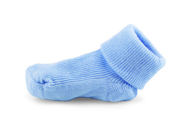 Baby sock on a white background