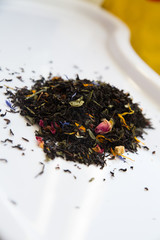 Fototapeta premium tea leafs on a white background