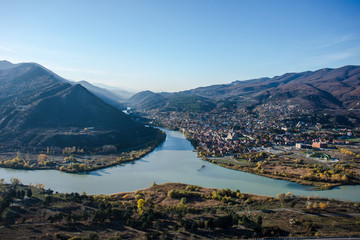 view of the river and mountains