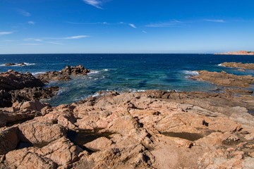 Fototapeta na wymiar View of Red Island in Sardinia