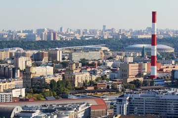 View from Hotel Ukraine in Moscow to city center	