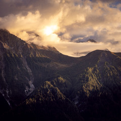 Naklejka na ściany i meble Chamonix Alps Sunset